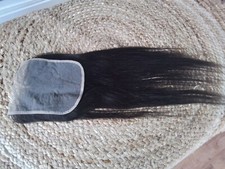 100 20Inch Brazilian Virgin Human Hair Straight Lace CLOSURE 6x6 WIDER 150 DEN