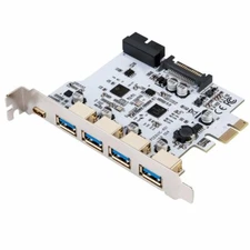 USB 3.0 PCI-E Type C Expansion Card PCI Express PCI-E to USB 3.0 Adapter 5+1Port
