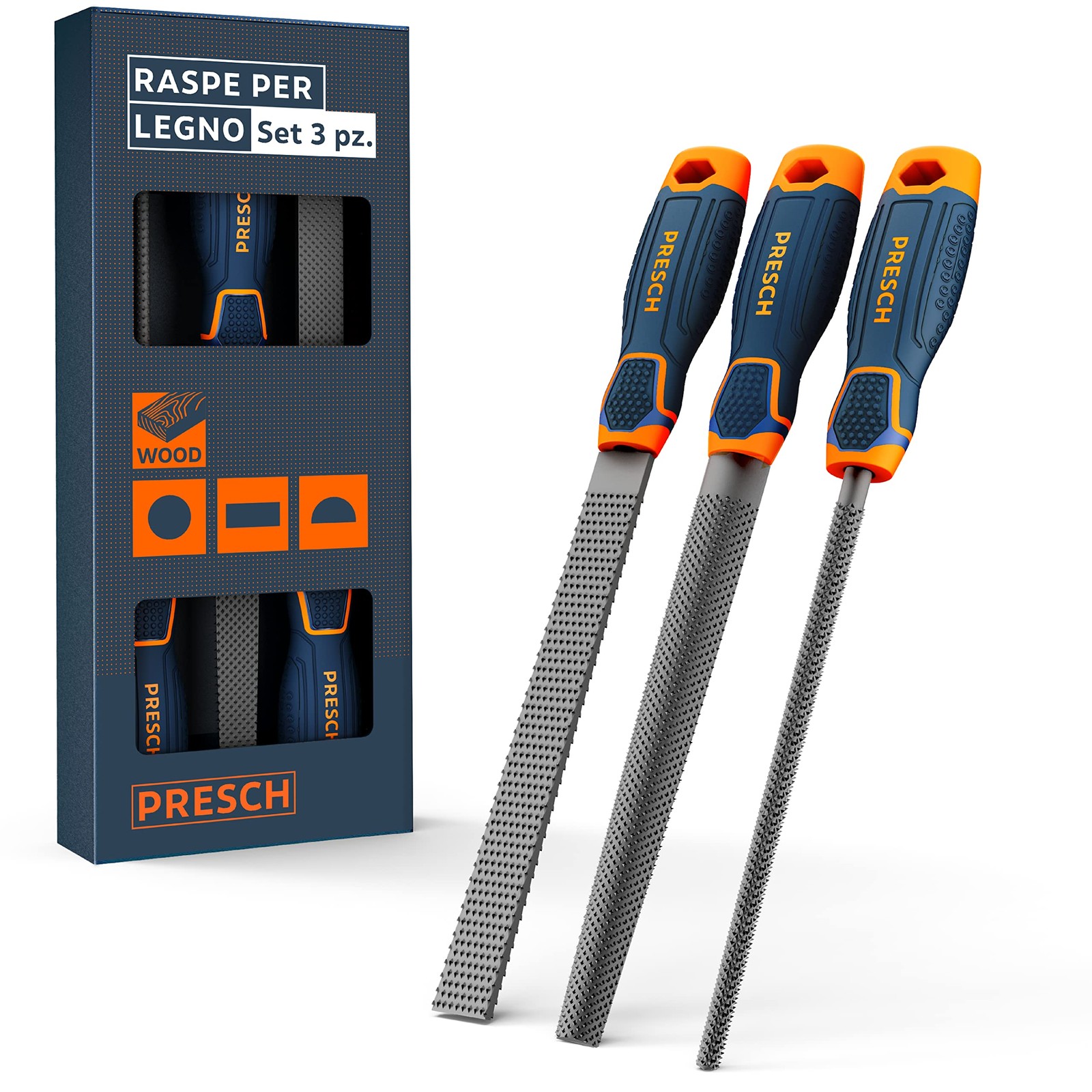 Set Di Raspe per Legno 3 Pezzi - Set Di Raspe per Legno Di Alta Qualità, Compren
