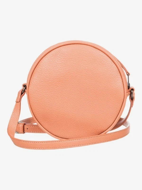 Bolso Bandolera Roxy Redondo Coral Melocotón Imitación Cuero Círculo Cartera Correa Ajustable Foto 3 de 4
