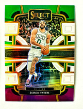2023-24 Panini Select Jayson Tatum GREEN WHITE PURPLE Prizm Card #45 Celtics!