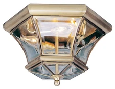 Livex Lighting 7053-01 Monterey/Georgetown 3 Light Ceiling Mount, Antique Brass