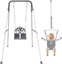 Foldable Toddler Swing Set and Baby Jumper, Indoor & Outdoor Use, Baby Bouncer J
