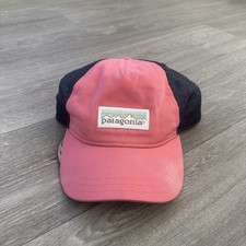 Patagonia Logo Trucker Hat Cap Mesh Pink Blue Snapback Hiking Outdoo