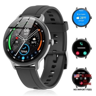 Deep Black AI-Powered Smart Watch for Men & Women - Answer/Make Calls