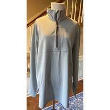 IZOD Performx Mens Pullover Quarter Zip Long Sleeve Athletic Shirt Gray Size M