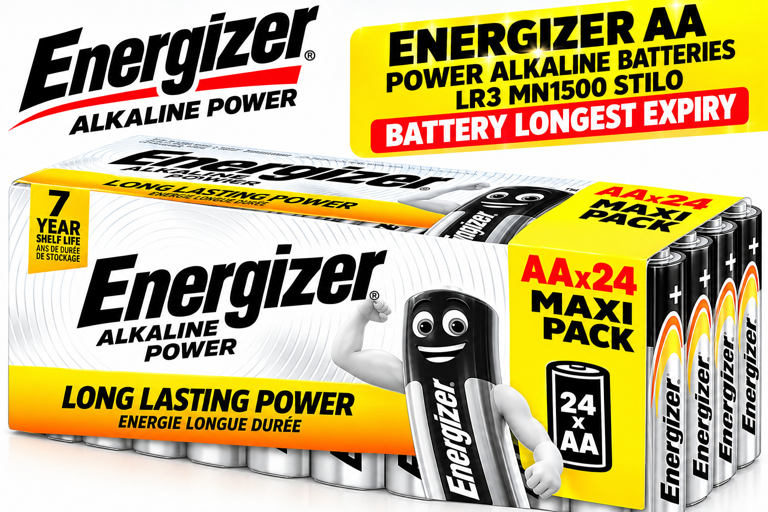 Energizer Aa Batteries, Alkaline Power, 24 Pack, Double A Battery Pack - Amazon Exclusive - Image 2