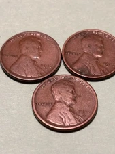 1917p,d,s lincoln cents 3 coins 1 price free shipping