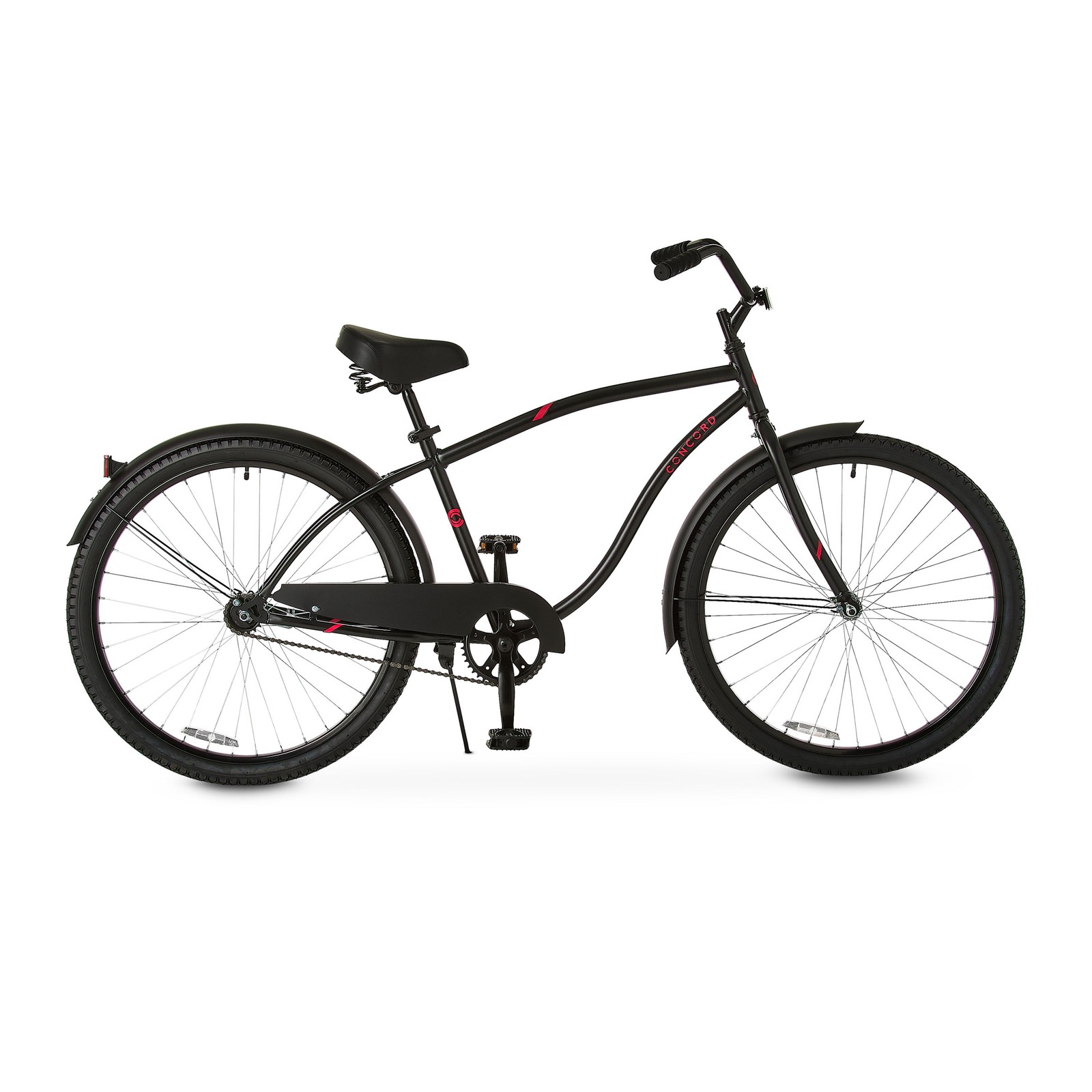 (New) Men's 26" Pacifica Beach Cruiser Bike Steel Frame Comfort Ride, Matte Black (178.28 USD)