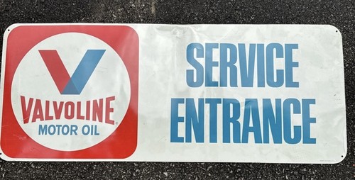 Vintage Valvoline Service Eingangsschild, aus der Mitte des 20. Jahrhunderts 35" x 14"