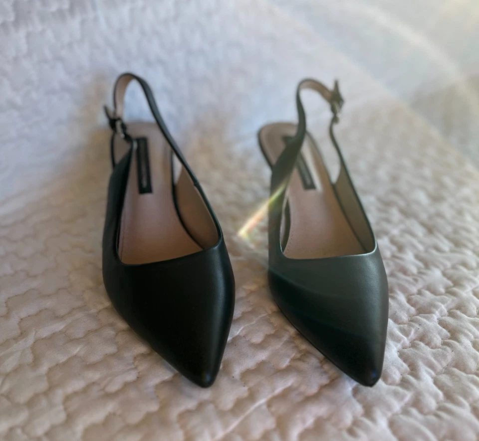 Tacones French Connection negros con cordones talla 7 para mujer punta puntiaguda Foto 3 de 4