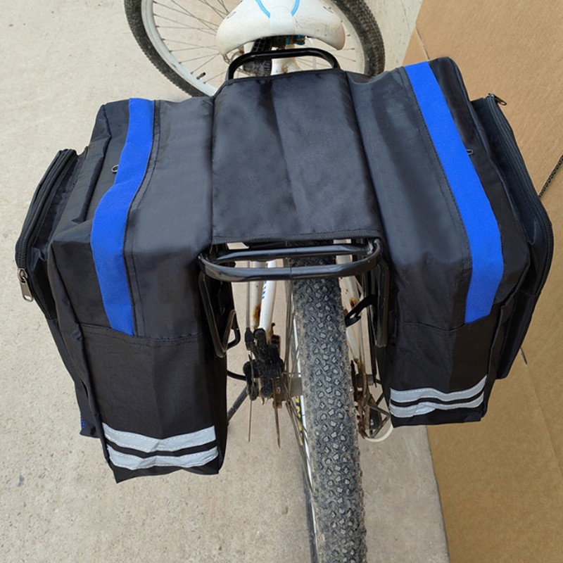 Cycle Rear Rack Bags Waterproof Double Pannier Bike Bag MTB Rear Rack Cycling Storage ...