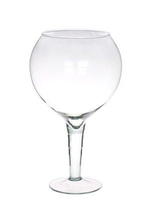 INNA-Glas XXL Großer Glas Kelch DANSON aus Glas, klar, 33cm, Ø14cm/Ø19cm