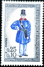 TIMBRE FRANCE 1968  N° 1549 ** FACTEUR RURAL 1830 (pl)