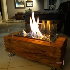 Bio Ethanol Fireplace Eco Friendly Fireplace Indoor and Outdoor, Silicone Wheels