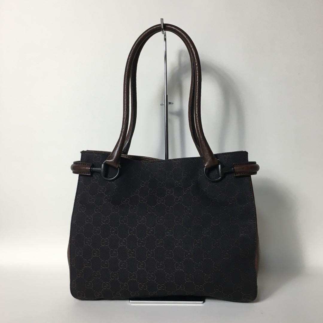 GUCCI GG Canvas Dark Brown Tote Bag Authentic G06091269