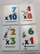 Multiplication Flash Cards Looney Toons Double Sided No Damage 1997 Vintage