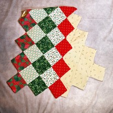 Quilted Patchwork Table Runner Handmade Christmas Red White Green