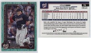 2025 Topps Series 1 Aqua Holo Foil Dylan Crews #74 Rookie RC
