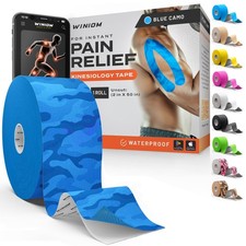 Kinesiology Tape - 2"x50ft Electric Blue Camo, Athletic Sports, Recovery + Guide 2.34 per gallon
