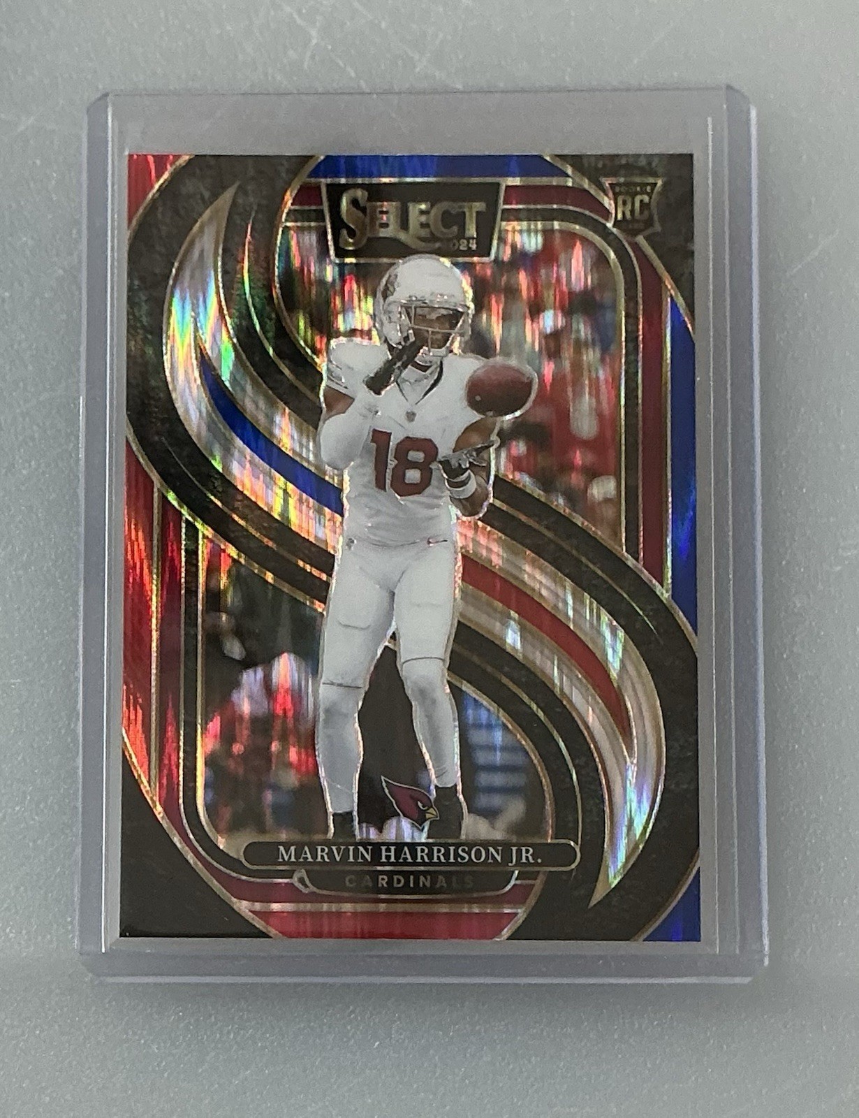 2024 Panini Select - Marvin Harrison Jr. #115 Red & Blue Shock Prizm Premier