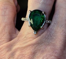 Womens Unbranded Pear Emerald Green Silver To...