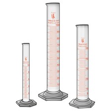 213C2 Glass Graduated Cylinder 3 Piece Set 10, 50 & 100ml