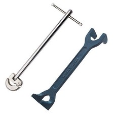 Voche® Plumbers 13/19mm Fixed Basin Wrench & 11" Adjustable Tap Nut Spanner Bath