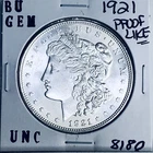1921 BU GEM MORGAN SILVER DOLLAR UNC MS+++ U.S. MINT RARE COIN 8180