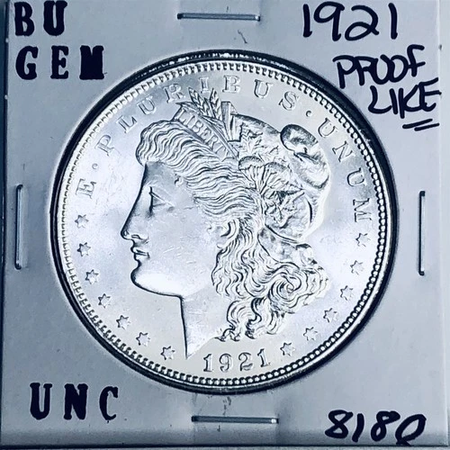 1921 BU GEM MORGAN SILVER DOLLAR UNC MS+++ U.S. MINT RARE COIN 8180