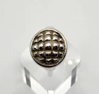 Taxco Mexico Vintage Sterling Silver Modernist Lattice Dome Ring Size 6