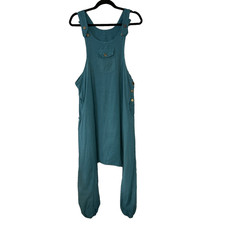 Alibaba Dungarees Baggy Jumpsuit Hippy Harem Pant Overalls Green Small Womens