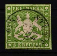 W&uuml;rttemberg 8a gestempelt gepr&uuml;ft Irtenkauf BPP #JX049
