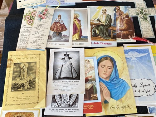 VTG LOT Holy Prayer Mass Card Jesus Mary Saints Child Infant Of Prague Catholic - Picture 14 of 24