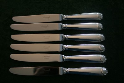 NEUWERTIGES 6er Set Dessertmesser * Christofle Vendome versilbert * Vendôme