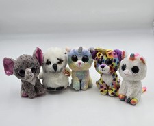TY Beanie Boos Lot of 5 Plush Big Eyes Austin,Pixy,Specks,Heather,Giselle 6"