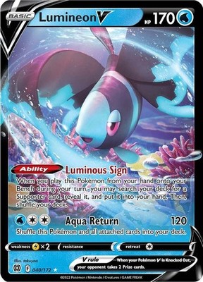 Pokemon Brilliant Stars Ultra Rare Lumineon V 040/172 - Near Mint (NM)