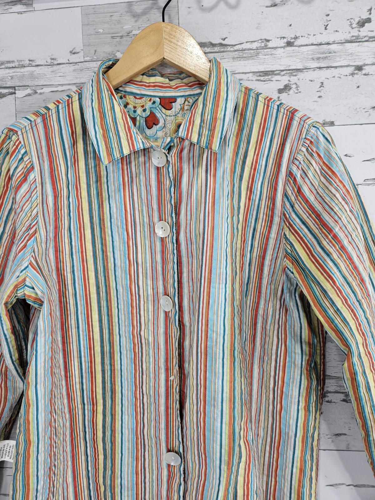 Choices Reversible Cotton Jacket Shell Buttons Fl… - image 5