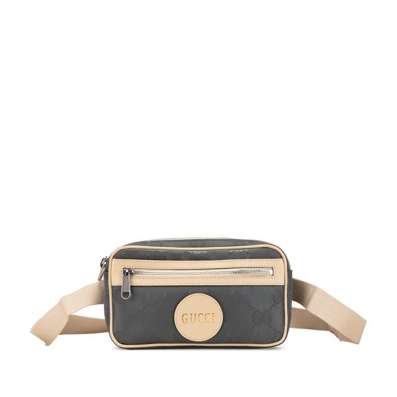 Gucci GG Nylon Off The Grid Belt Bag Waist Bag Body Bag 631341 Grey Beige Nylo