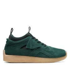 Clarks Breacon 26168855 Mens Green Suede Lace Up Lifestyle Sneakers Shoes