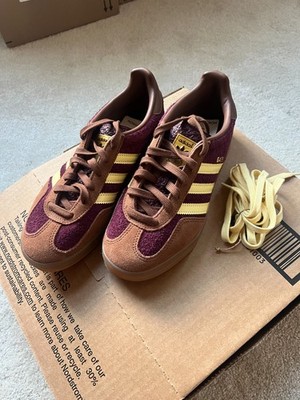 Adidas Gazelle Maroon Yellow Brown JI0324 Mens 8 Womens 9.5 NEW | eBay