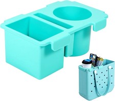 Bogg Bag Medium Tote Tray Topper with Cup Holder and Phone Organizer Green 