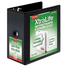 Cardinal 6 Inch 3 Ring Binder Black Heavy Duty Locking Slant-D 1300 Sheets