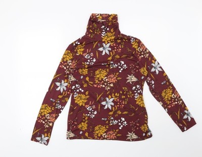 Pep & Co Damen Pullover Sweatshirt rot Blumen Größe 10