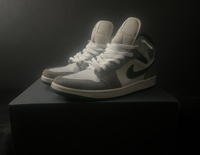 Jordan Air Jordan 1 Mid SE Gray Pine Green Men's Athletic Sneakers DC7294-103