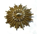 Monet Starburst Brooch Signed Gold Tone Pin Vintage Costume Jewelry