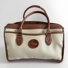 VTG Dooney  Bourke PEBBLE All Weather LEATHER Classic Barrel Ivory Satchel READ