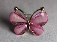 Shoe Charm pink rhinestone butterfly