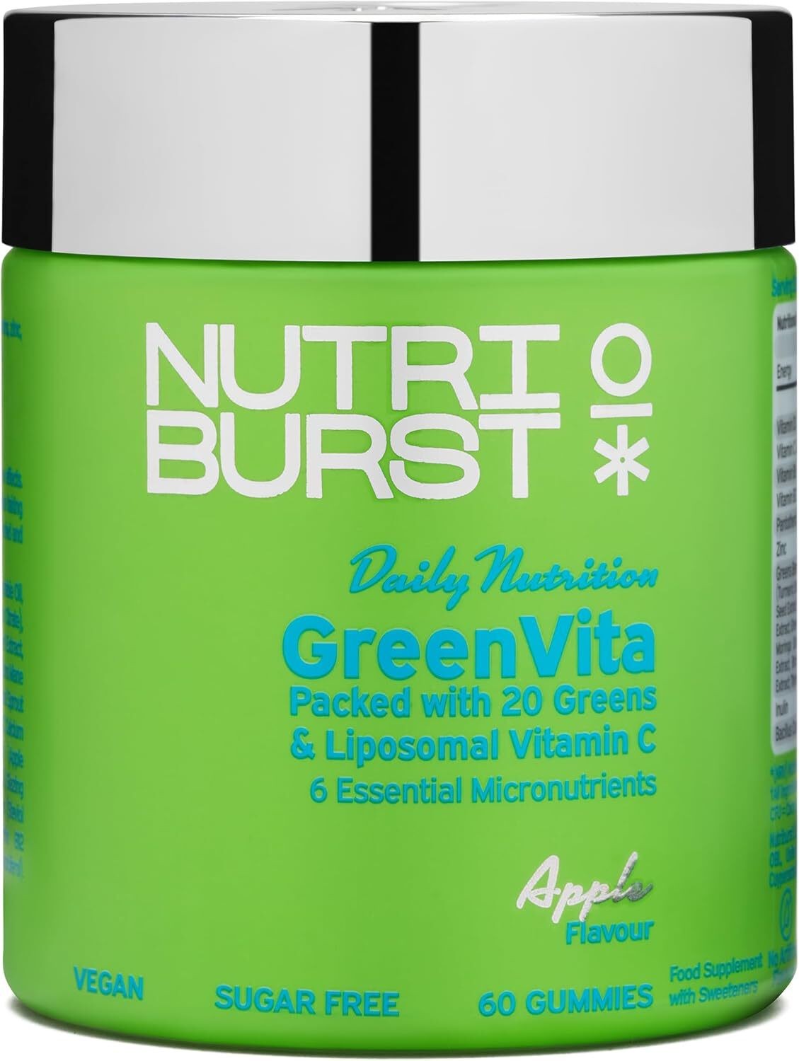 Nutriburst GreenVita 22 Fruits Veg Mushrooms Gummies & Vitamins - 60 Count