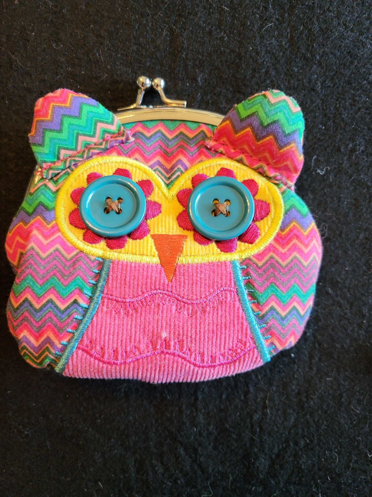 Stephen Joseph Owl Coin Money Purse Bird Unused Fabric Butto